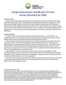 Oregon grasshopper and Mormon cricket survey summaries